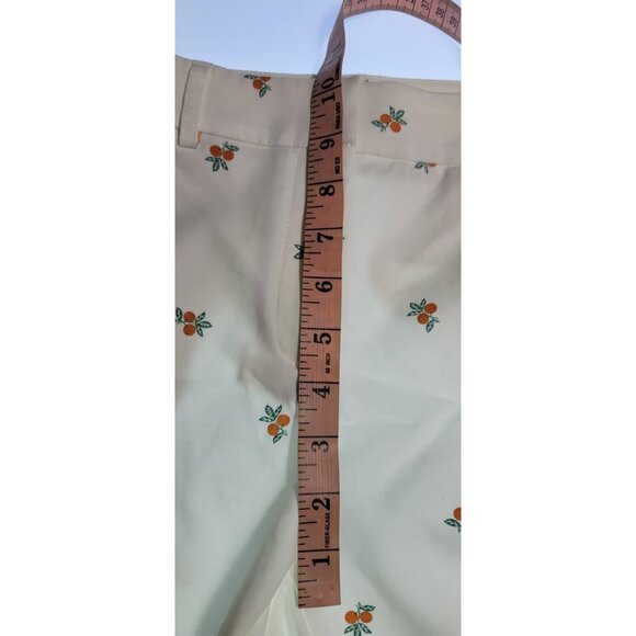 Rachel Zoe White Straight Leg Dress Pants Sz 4 Croped With Fruit Print - Picture 9 of 11